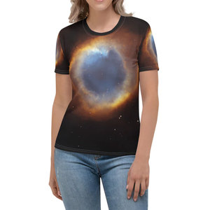Camiseta de manga corta con transferencia de calor personalizada, camiseta de manga corta transpirable intermitente con logotipo de sublimación para mujer, venta al por mayor - Product Image 1