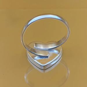 S925 argent Sterling coeur lunette tasse anneau réglage 8mm réglable anneau blanc pince à la main bijoux à bricoler soi-même résultats en gros - Product Image 3