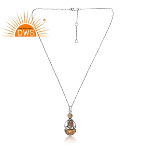 Vente chaude 925 Sterling Silver Natural Multi Gemstone Pendentif Collier Bijoux Personnalisés Pour Les Femmes Cadeau Pour Elle - Product Image 1