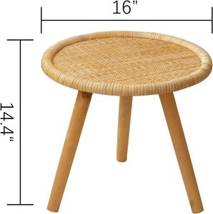 La mejor opción para la decoración del hogar Mesa de centro redonda de ratán hecha a mano Mesa auxiliar elegante para muebles de sala de estar modernos - Product Image 2