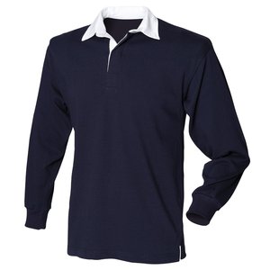 เสื้อรักบี้ผ้าฝ้ายหนา 100% ระบายอากาศได้ดี สกรีนโลโก้ได้ แขนยาวแบบคลาสสิก ป้องกันแบคทีเรียและรังสียูวี เหมาะสำหรับทีม - Product Image 1