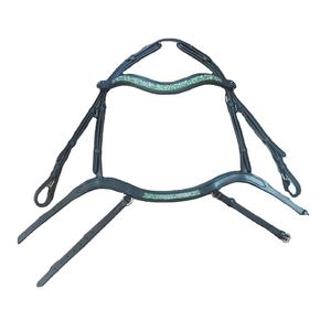 ชุดขี่ม้าหนังสีดำน้ำหนักเบาสายรัดข้อมือแบบตะวันตกสีเขียวประกายสวมใส่สบาย - Product Image 1