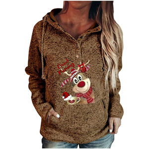 เสื้อสเวตเชิ้ตปักลาย Merry Christmas สำหรับผู้หญิง ชุดฤดูหนาว พร้อมโลโก้ด้านหน้า ผลิตจากผ้าถักแบบ ODM - Product Image 3