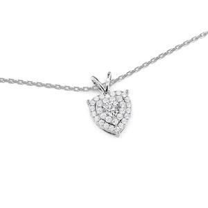 Collier pendentif cœur double halo Jeulia en argent sterling - Product Image 3