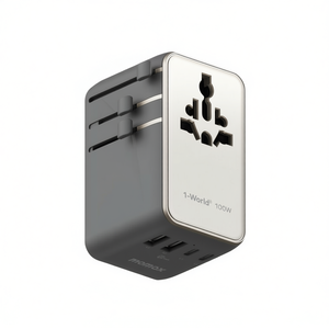 Adaptador de Viaje Universal MOMAX UA23 de 100W con 4 Puertos GaN de Titanio, Carga de Alta Eficiencia para Comodidad en Movimiento - Product Image 2