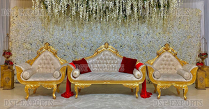 Conjunto de Sofás de Terciopelo Azul Premium para Decoración de Escenarios Walima, Sofá Italiano de Dos Plazas con Sillas para Recepciones de Boda, Comprar Conjunto de Sofás para Eventos - Product Image 5