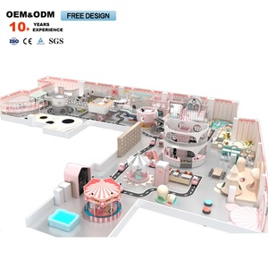 Château rose de style princesse équipement de terrain de jeu intérieur <span class=keywords><strong>bac</strong></span> à <span class=keywords><strong>sable</strong></span> en <span class=keywords><strong>plastique</strong></span> souple aire de jeux pour parcs d'attractions centres commerciaux - Product Image 1