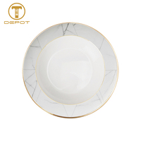 Großhandel Luxuriöser Marmor & Gold Design Premium Material & Lebensmittelsicherer Chinesischer Knochenporzellanteller, Langlebig & Leicht zu Reinigen, Restaurant