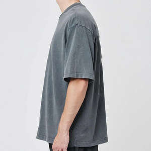 Camiseta Extra Grande para Hombre, Lavada al Ácido, 100% Algodón, Alta Calidad, Transpirable, Antiarrugas, Cómoda, Moderna, Estilo Urbano - Product Image 4