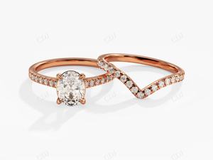 Conjunto de anillo nupcial de moissanita certificado GRA, conjunto de media eternidad, banda de boda Chevron, joyería de diamante hecha a mano de Plata de Ley 925 - Product Image 2