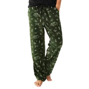 Haute couture Vintage flanelle pantalon pour femmes 100% coton ample taille haute décontracté motif droit léger 100% coton - Product Image 5