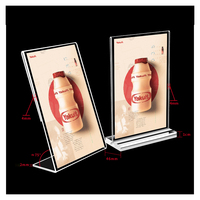Support de table en acrylique A4/A5/A6, présentoir personnalisé en forme de L/T, porte-menu transparent, durable, imperméable, pour les entreprises, utilisation professionnelle