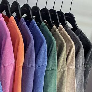 Usine en gros vintage lavage à l'acide t-shirt 100% coton unisexe hommes surdimensionné t-shirt - Product Image 5