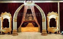 Mandap de Boda con Diseño de Colmillos de Elefante, Exportaciones DST, Estilo Tradicional de Templo Rajastaní para Interiores, Pilares Tradicionales para Bodas en Canadá - Product Image 2