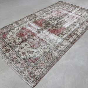 พรมตุรกีโบราณขนาดใหญ่ 5.9x10.5 ฟุต (179x320 ซม.) ลายดอกไม้สีแดง - Product Image 2