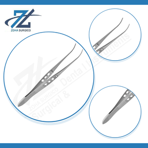 Pinces Iris de Silcock de haute qualité, 102 mm de long, 1 à 2 dents, instruments chirurgicaux manuels en acier inoxydable, certifiés CE, fabricant - Product Image 4