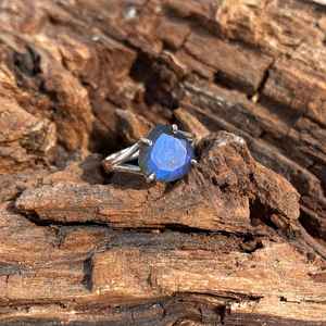 Handmade Blue Flash Labradorite Ring 925 Sterling Silver Gemstone Unique Statement Fashion Jewelry Gift For Women <b>Men</b> - Product Image 3