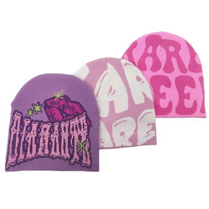 Gorro de Jacquard de algodón con estampado personalizado alto, diseño Reversible, estampado gráfico, bordado, Etiqueta Privada, gorros acrílicos de invierno - Product Image 4