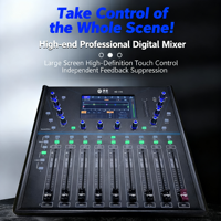 Console de mixage numérique professionnelle HuiDu HD-X10 10 canaux avec faders motorisés, effets DSP et alimentation fantôme 48V pour scène live et karaoké