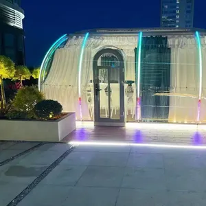 Lucidomes 3x8m Luxo Transparente PC Cúpula Tenda Modular Casa Barraca de Acampamento Tenda Impermeável para Festa Glamping Pod Lounge