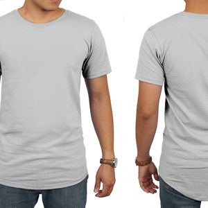 2023 <b>Men's</b> Premium Quality Longlined Hip Hop T-<b>Shirts</b> 100% Cotton Crew Neck Drop Shoulder Design O-Neck Light Short Screen - Product Image 3