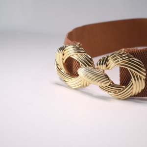 Ceinture élastique en métal pour femme avec boucle dorée luxueuse - Product Image 2