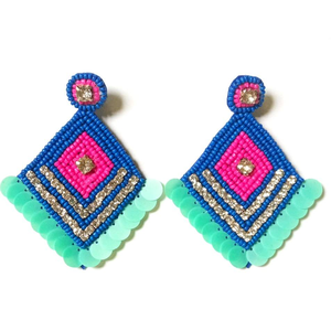 Handcrafted Beaded Embroidered <b>Earrings</b> Latest Design <b>Earrings</b> From India <b>Handmade</b> <b>Earrings</b> for Women and Girls - Product Image 3