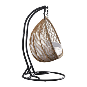 Mobilier d'extérieur moderne balançoires de patio balançoire œuf suspendue chaise cocons chaise de jardin suspendue avec support en métal - Product Image 5