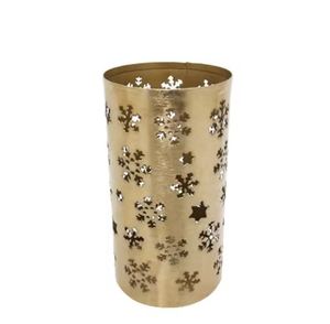 Porte-bougie en argent et aluminium fait main, design luxueux, finition dorée, article décoratif suspendu en métal - Product Image 6