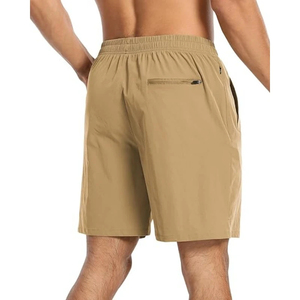 Shorts de bain pour hommes à séchage rapide, cordon de serrage, taille élastique, hydrofuges, protection solaire, poches, pour la plage et la gym - Product Image 4