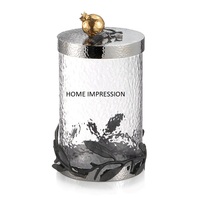 HOME IMPRESSION Couvercle de boîte en métal de luxe minimaliste, fait main, écologique, multifonctionnel, pour pot de rangement, couleur/taille personnalisable, pliable