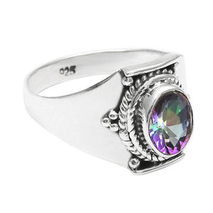 Anillos hechos a mano de piedras preciosas de topacio místico semiprecioso Natural, anillo de promesa de Plata de Ley 925, regalo para ella, joyería de moda de diseñador - Product Image 2