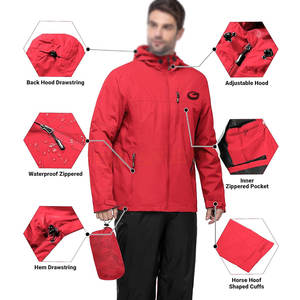 Nouveauté : Manteau de pluie pour homme, coupe ajustée, respirant, de haute qualité, en nylon/polyester, marque privée, fermeture éclair intégrale, col à capuche, long - Product Image 4