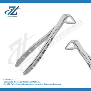 คีม174เก็บปลายท่อนล่างแคบพิเศษคีมถอนฟันสแตนเลสเครื่องมือผ่าตัดทางทันตกรรมผู้ผลิตปากีสถาน - Product Image 2