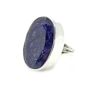 925 argent Sterling lunette sertissage bague unisexe ovale coupe bleu saphir Quartz pierre précieuse à la mode argent plaqué fête de mariage - Product Image 3