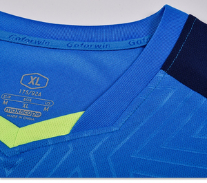 Ensembles de kits d'entraînement de football en polyester à mailles personnalisées uniformes de football bleus pour les jeunes vente en gros ensemble de maillots de football personnalisés - Product Image 6