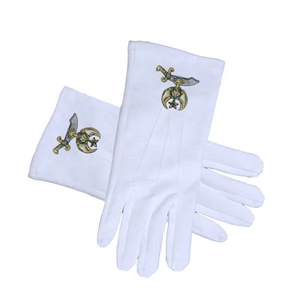 Guantes masónicos de algodón de alta calidad, guantes masónicos de Masones de algodón personalizados bordados con logotipo personalizado - Product Image 6