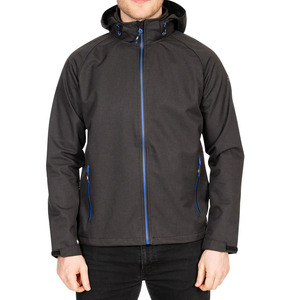 Custom Logo <b>Hooded</b> Canvas Outdoor Work Wear Uniform <b>Soft</b> <b>Shell</b> Full Zip Contrasting Color Waterproof Windproof Unisex <b>Jackets</b> - Product Image 1