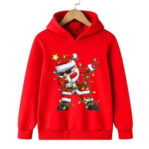 Pull d'hiver à capuche Père Noël bleu pour homme avec logo à capuche respirant et durable sur le devant et le dos - Product Image 6