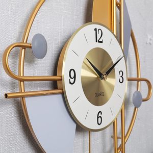 Reloj de pared decorativo abstracto geométrico metálico Multicolor moderno para sala de estar diseñador elegante regalo de boda y Aniversario - Product Image 3