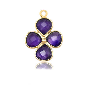 ชุดจี้อัญมณีรูปหัวใจรูปหัวใจและพลอยสีทองจี้พลอยสี่ชิ้นจี้หินขนาดเล็กสำหรับทำเครื่องประดับ - Product Image 1