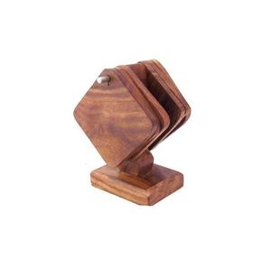 Posavasos de diseño de madera de cerezo de nogal con logotipo personalizado ecológico - Product Image 1