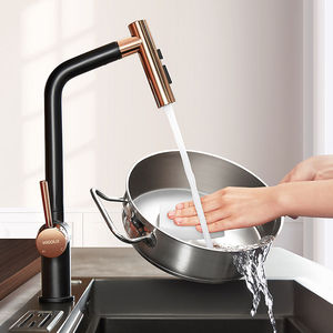 HIGOLD BN1.0 Single Handle Pull Kitchen Faucet Modern Traditional <b>Brushed</b> Stainless Steel Ceramic for Hot Cold Water Home - Product Image 5