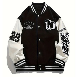 Blouson aviateur Letterman de baseball coupe ajustée pour hommes à col montant séchage rapide respirant écologique hiver OEM ODM - Product Image 1
