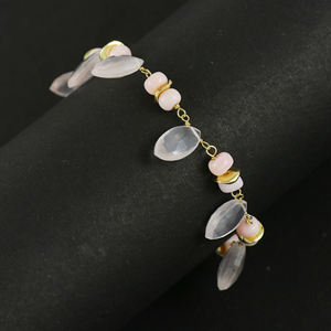 Unique Design Rose Quartz And Pink Opal Trendy <b>Charm</b> <b>Bracelets</b> for Girls' Party - Product Image 2