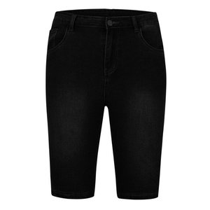 กางเกงยีนส์ขาสั้นผู้ชายสำหรับฤดูร้อน เอวกลาง ปักลาย ยืดได้ ขาดเซอร์ๆ ทรงสลิมตรง ผ้าฝ้าย 100% สไตล์สปอร์ต วินเทจ สีดำ แฟชั่นสตรีทแวร์ - Product Image 5