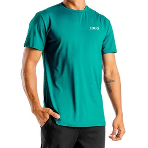 Activewear Impresso Personalizado Dos Homens Por Atacado T-Shirts Respirável Eco Amigável Algodão Penteado O-Pescoço Sports Outwear T Shirts