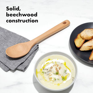 <b>Set</b> <b>of</b> 3 Wooden Spoon <b>Set</b> Smooth Beechwood Utensils Comfort Grip Non Stick Spoons Turner <b>Spatula</b> Skimmer Fork Serving Spoon - Product Image 2