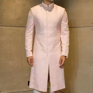 NEW STYLISH E BROCADE SILK FABRIC BASED PINK SHERWANI and <b>PANT</b> DRESS for PARTY-WEAR/WEDDING @2024 - Product Image 1