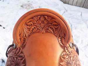 Wade Tree A Fork Produits de courses de chevaux anglais de qualité supérieure de l'Inde Design floral usiné à la main Selle en cuir occidental de qualité supérieure - Product Image 3